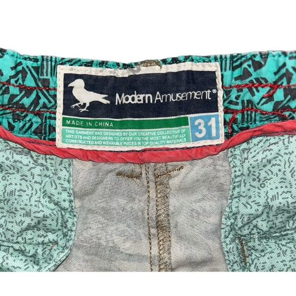 Modern Amusement Mens walk‎ casual shorts 31 Palm camouflage khaki camo - Picture 4 of 9